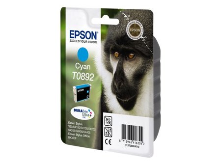 Epson Bläckpatron T0892, C13T08924010, Monkey, DURABrite Ultra-bläck, cyan, singelförpackning - Lyreco - Toner och bläck - Bläckpatroner - 