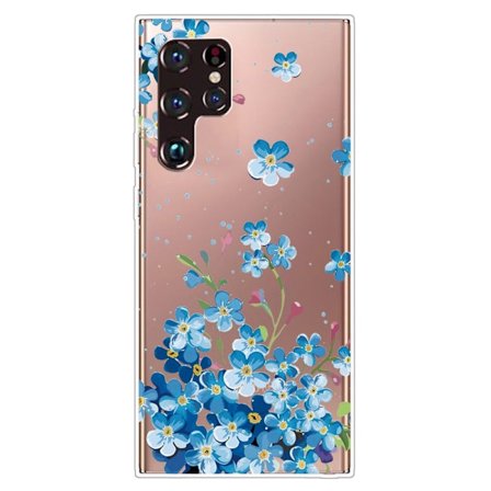Deco Samsung Galaxy S22 Ultra skal - Blå Blommor
