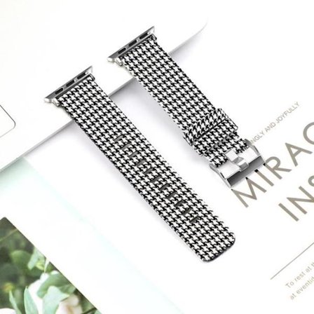 Svart vit watch klockremsbyte Kompatibel för Apple Watch IWatch 1/2/3/4