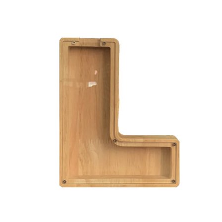 26 Bokstav Trä Spargris med Namnklistermärke Personlig Klar Glas Pengabox för Barn Present Heminredning~08380
