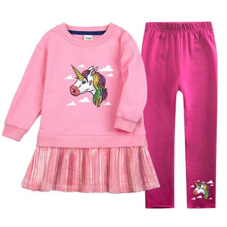 Girls Swing Sweatshirt Klänning+ Byxor Långärmad 115 Delar Outfit