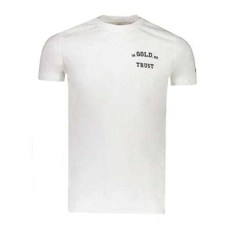 In Gold We Trust, T-shirt Wit Wit, Heren, Maat:S,Katoen