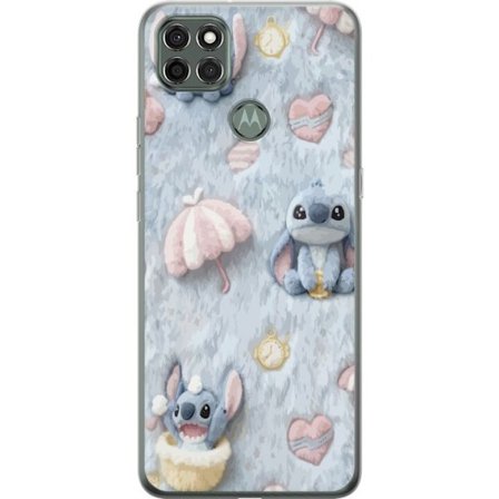 Yhteensopiva Puhelinkuori Motorola Moto G9 Power Pisto kuvioita sydämillä, sateenvarjoilla ja pastellin värisellä pehmeällä taustalla