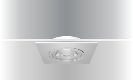 SYNERGY 21 LED Deckeneinbauspot Helios weiß, quadratisch+schwenkbar, neutralweiß