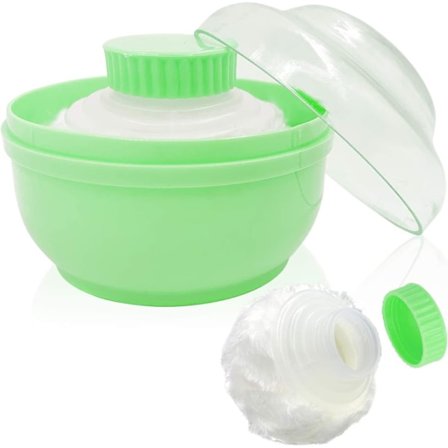 Baby Body Cosmetic Powder Puff Body Powder Puff Container Case Green