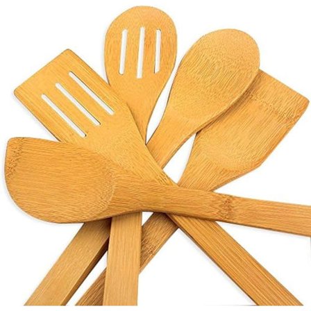 5 Osainen Puinen Keittiövälinesetti Tarttumattomille Pannuille Täydelliset Lisävarusteet Bambu 30CM Lusikka Paistinlasta Myrkytön Muodonmuutoskestävä 
