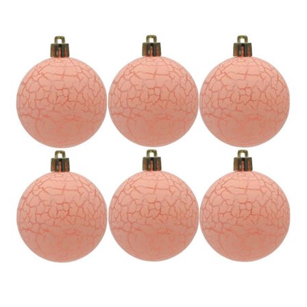 6 st 6 cm julkulor med sprickeffekt, enkla att hänga, festliga, klara färger, julgranskulor, hängen