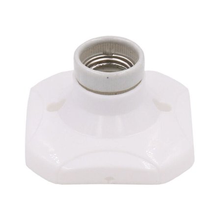 E27 LED-pæreholder, E27 keramisk sokkel og plastbase, E27 veggkontakt, hvit E27-kontakt med ring for inngangslys/taklys/balkonglys