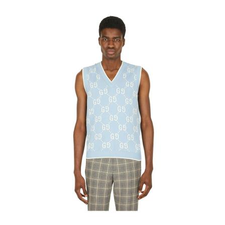 Gucci, Knitwear Blauw, Heren, Maat:XL,Katoen