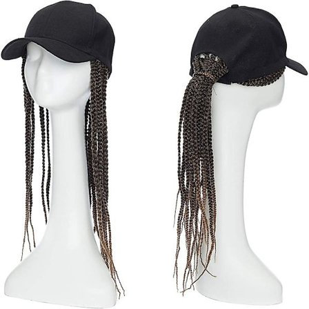 18 tommer baseball cap med Acsergery hårextensions syntetisk hår med Acsergery box fletninger hår gave