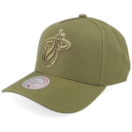 Mitchell & Ness - NBA Verde adjustable Boné - Miami Heat Fashion Basic Pro Olive A-Frame Adjustable @ Hatstore