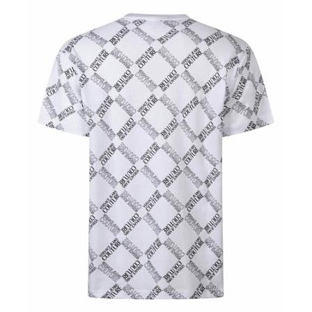 Versace Jeans Couture, Versace Jeans Allover Rhomdus T-Shirt White/Black Wit, Heren, Maat:L