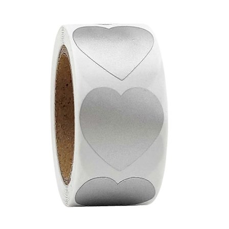 300 stk./rulle Hjerte Skrabe Klistermærker Skrabeetiketter Runde Skrabekort Runde Skrabemærker Til Festoverraskelse [DB]