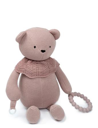 Activity Bear, Knitted Soft Rose/ Powder Toys Pacifiers & Accessories Teddy Bears Beige Smallstuff*Betinget Tilbud