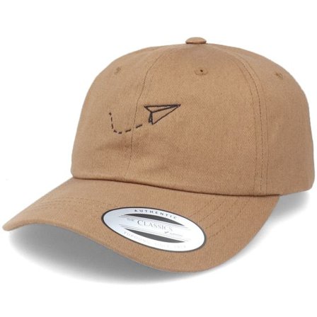 Abducted - Beige unconstructed Keps - Tiny Paper Plane Tan Dad Cap @ Hatstore