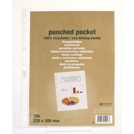 Plastficka A4 stansad 60 mikrometer PP jämn 11 hål transparent 50/fp - Lyreco - Kontorsmaterial - Mappar och plastfickor - Plastfickor - Öppen 
