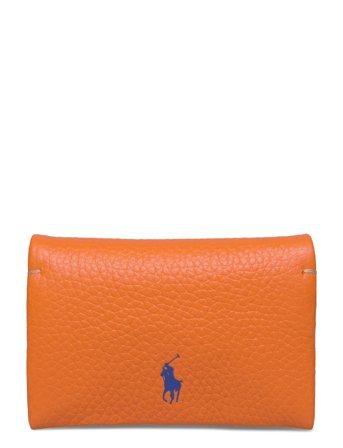 Polo Ralph Lauren Polo Play Leather Snap Card Case - Orange - ONE SIZE