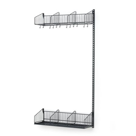 Garderobe TRÅD, påbyggseksjon, vegghengt, B900 mm, mørk grå