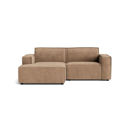 Lyon kleines Chaiselongue-Sofa, links, Capri Dunkelbeige, kompaktes Design, moderner Stil, gemütliches Polstersofa für kleine Räume, 80cm