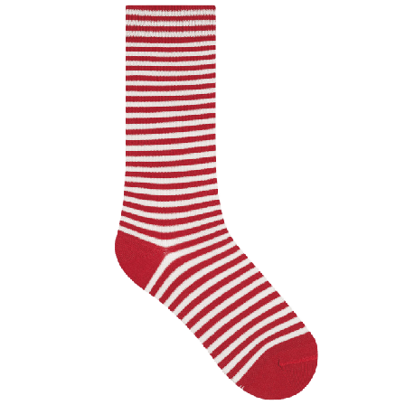 BleuForêt Randig bomullssocka Strumpor Herr Röd 43/46