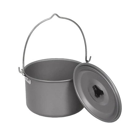Utomhus Camping Picknick Hängande Kastruller Aluminiumlegering Kokgryta 4.5L Kompakt Campinggryta För Vandring