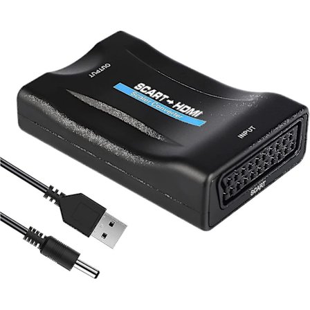 Scart till HDMI-omvandlare - 1080p/720p HD-videoljudadapter för PS4 PS3 Tv Dvd (svart)