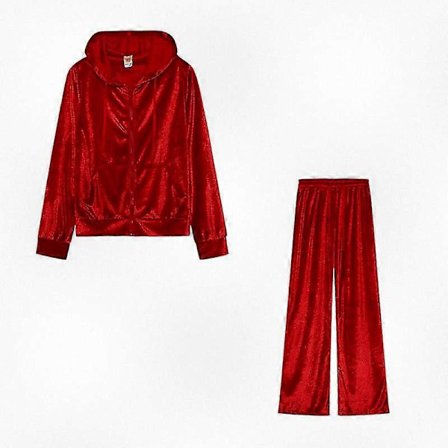 Dam Velour Träningsdräkt Tvådelad Set Casual Lounge Wear Mjuk Bekväm Outfit Stilfull Presentidé
