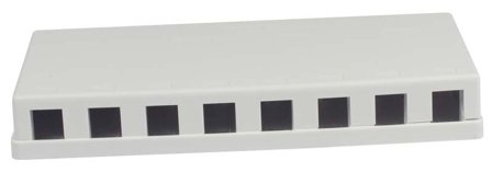 SYNERGY Keystone,Modulträger, Patchpanel für 8xTP-Modul, Aufputz, weiss(PVC), Synergy 21,