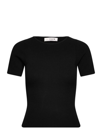 A-View | Rib Knit Short Sleeve Top | M