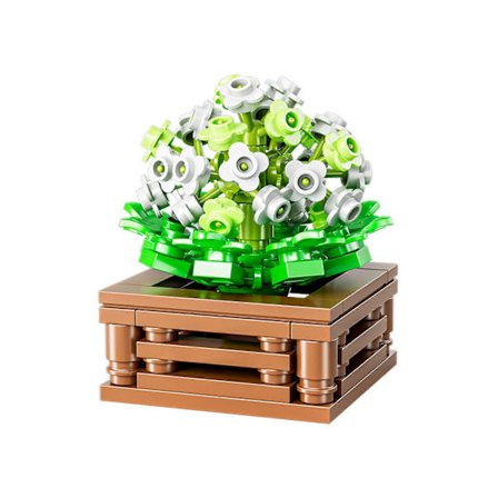 Sakura Krukväxt Byggklossar Dekor Mini Byggstenar Leksak Monterade Leksaker