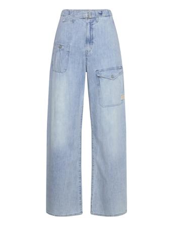 Belted Cargo Loose Wmn Bottoms Jeans Wide Blue G-Star RAW