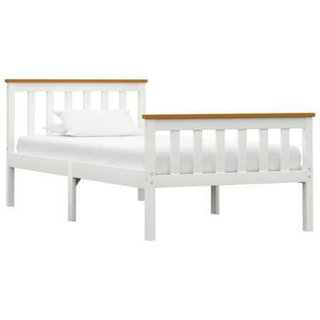 Vidaxl Sängram Med 2 Lådor Vit Massiv Furu 100x200 Cm Vit