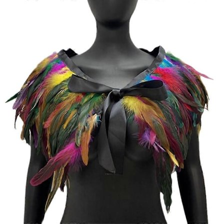 Justerbar fjer kravekrave egnet til kvinder og mænd til Halloween-fester