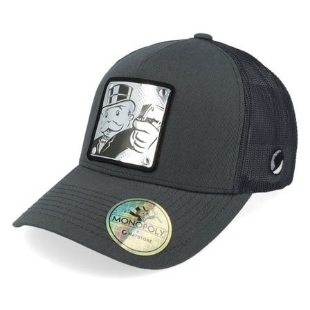 Monopoly - Grå trucker Keps - "Money Stack Silver Patch Grey Trucker " @ Hatstore