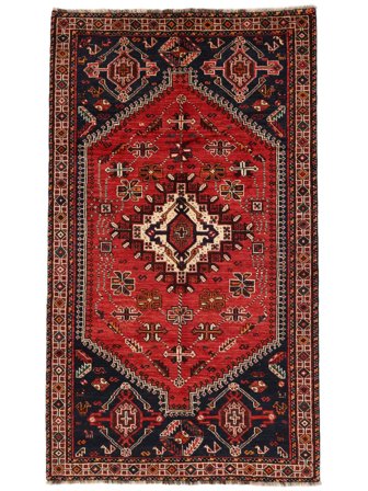 Qashqai Fine Rug 157X268 Black/Dark Red Wool, Persia