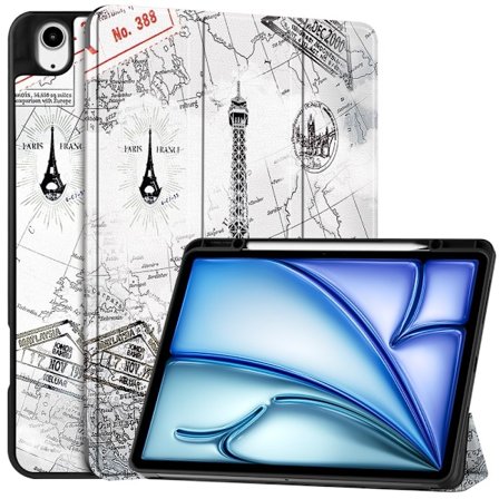 iPad Air 13 2025/2024 Tri-Fold Fodral Pennhållare Eiffeltornet