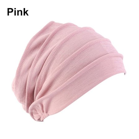 Kvinnor Elastisk Turban Beanie Mjuk bomullshuv Muslim Hijabs Head Wrap Chemo Hat