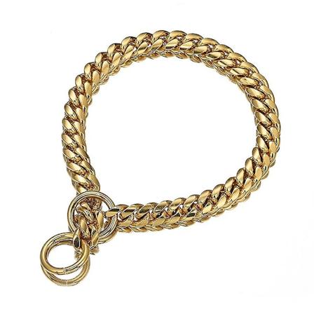 Rosegull Hundehalsbånd, 10 Mm Tykt Kubansk Kjede Hundehalsbånd, Egnet For Små Og Mellomstore Hunder(14 Tommer)