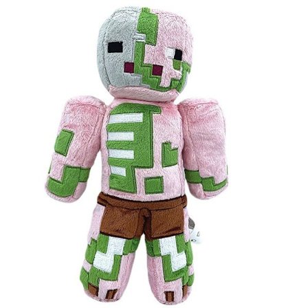Minecraft-pehmolelu, vaaleanpunainen zombi, harmaa mies, 30 cm, W