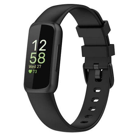 Fitbit Inspire 3 -silikoniranneke, musta (S)