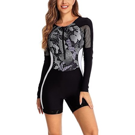 Dam badkläder i ett stycke långärmad rashguard dam våtdräkt atletisk