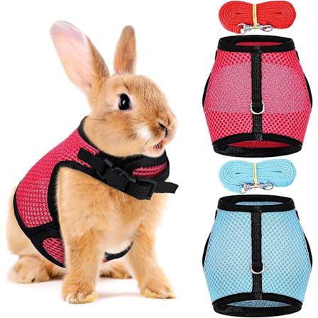 2-pak justerbar blød kaninsele med elastik