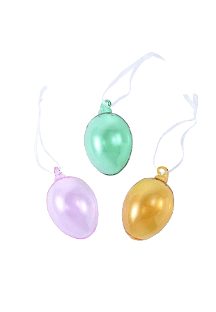 Åhléns Home Påskhänge i glas SOLID, 3-pack Inredningsdetaljer Flerfärgad ONESIZE