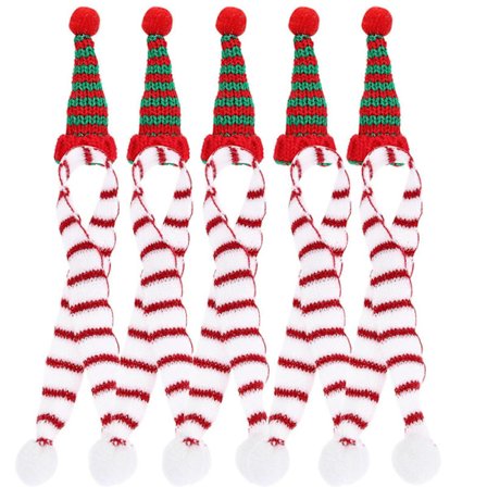 Jul Mini Tomtehattar och Halsdukar för Dekor 15-pack Multi Ullstickning Multi