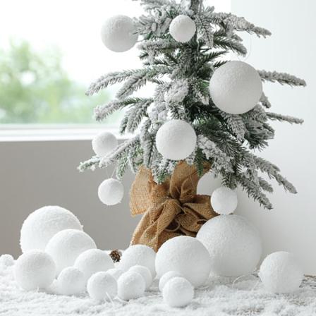 4-10 Cm Vit Julkula Hängande Julgransprydnad 10cm 6balls