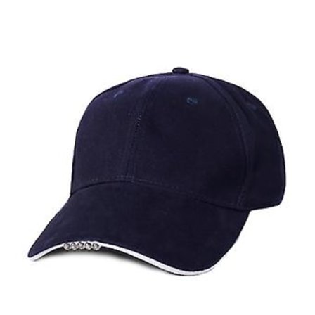 Håndfri Caps med Hodelykt Sterke LED-lys Unisex Baseball Caps Lommelykt Hatt for Fiske (Marineblå)