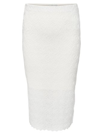 Carrosil Calf Lace Slit Skirt Jrs White ONLY Carmakoma