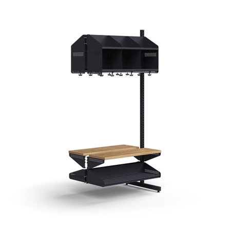 Cloakroom unit ENTRY, add-on floor unit, 6 comps, 1800x900x600 mm, anthracite