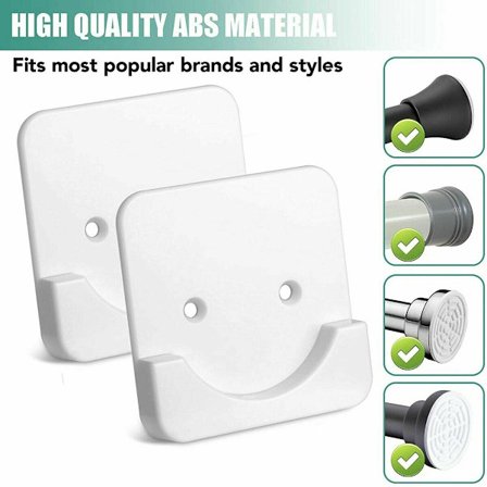 2x Självhäftande Duschstångshållare Spänningshållare Duschstång Montering Re