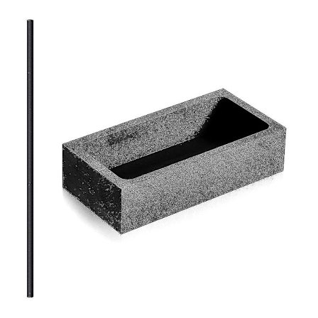 Sett med grafitformer for 1 kg grafittstøpeform og grafitdigelrørepinne 12 tommer for smelting og raffinering